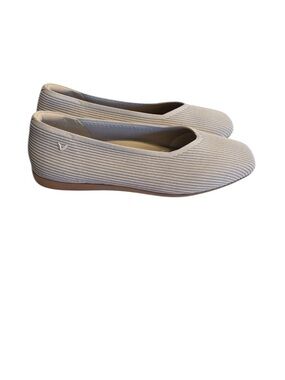 Vivaia Margot 2.0 Square Toe V-cut Knit Ballet Flats 39.5 Tan Comfort Office